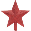 Верхушка на елку Звезда сверкающая, красная, 20см, пластик, SYCD18-003R 9522